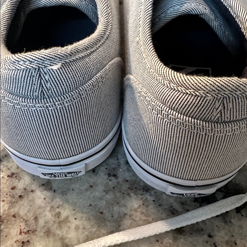Navy and white stripped Vans - Picture 4 of 9